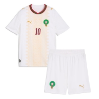 Camiseta Marruecos Brahim Diaz #10 Segunda Equipación Replica Mundial 2026 para niños mangas cortas (+ Pantalones cortos)